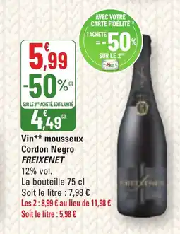 G20 FREIXENET Vin mousseux Cordon Negro offre