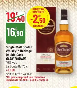 G20 GLEN TURNER Single Malt Scotch Whisky Heritage Double Cask offre