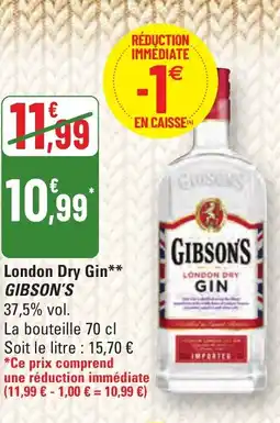 G20 GIBSONS London Dry Gin offre