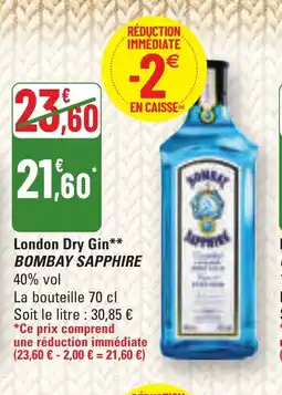 G20 BOMBAY SAPPHIRE London Dry Gin offre