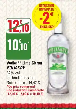 G20 POLIAKOV Vodka Lime Citron offre