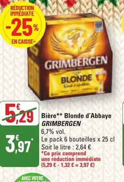G20 GRIMBERGEN Bière*Blonde d'Abbaye offre