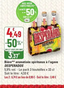G20 Bière aromatisée spiritueux à l'agave offre