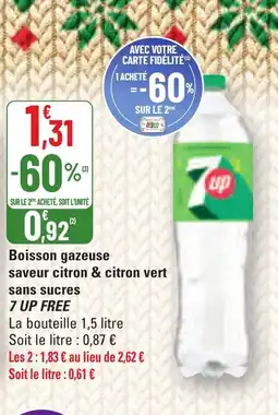 G20 7 UP FREE Boisson gazeuse saveur citron & citron vert sans sucres offre