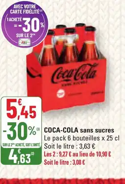 G20 COCA-COLA sans sucres offre