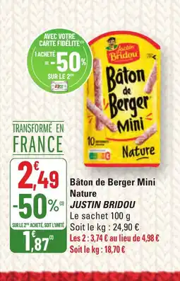 G20 JUSTINE BRIDOU Bâton de Berger Mini Nature offre