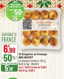 G20 MIX BUFFET 16 Gougères au Fromage offre