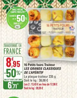 G20 LES GRANDS CLASSIQUES DE L'APERITIF 16 Petits fours Traiteur offre