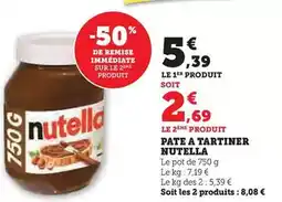 U Express Nutella - pate a tartiner offre