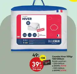 Maxi Bazar Bleu calin couette hiver 500gr 140×200cm offre