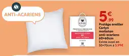 Maxi Bazar Stof protège oreiller carlyn molleton anti-acariens 60×60cm offre