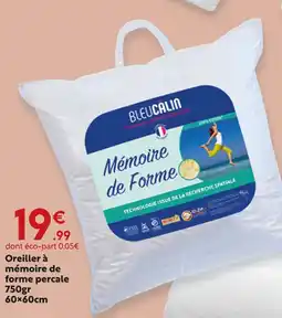 Maxi Bazar Bleu calin oreiller à mémoire de forme percale offre