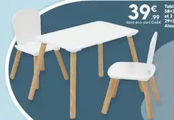 Maxi Bazar Table et 2 chaises alex offre