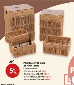 Maxi Bazar Panière effet bois offre