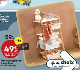 Maxi Bazar Meuble rangement 4 bacs bako offre
