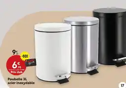 Maxi Bazar Poubelle 3l acier inoxydable offre