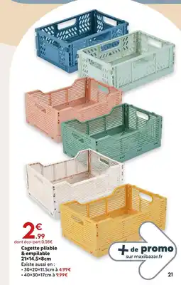 Maxi Bazar Cagette pliable & empilable offre
