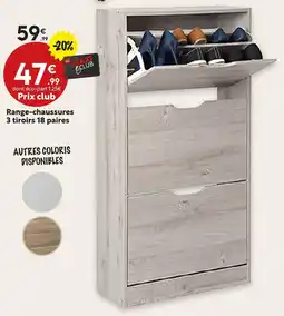 Maxi Bazar Range-chaussures 3 tiroirs 18 paires offre