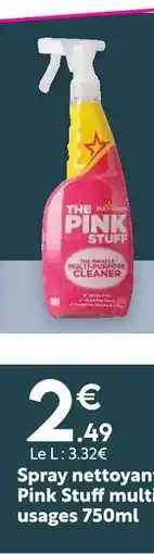 Maxi Bazar Spray nettoyant pink stuff multi usages offre