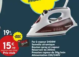 Maxi Bazar Techwood fer à vapeur 2400w offre