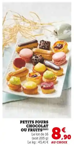 U Express Petits fours chocolat ou fruits offre