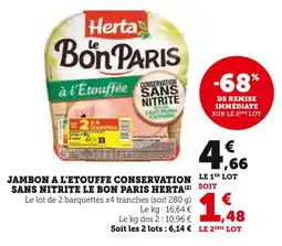 U Express Herta jambon à l'étouffée conservation sans nitrite le bon paris offre