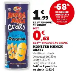 U Express Vico monster munch crazy offre