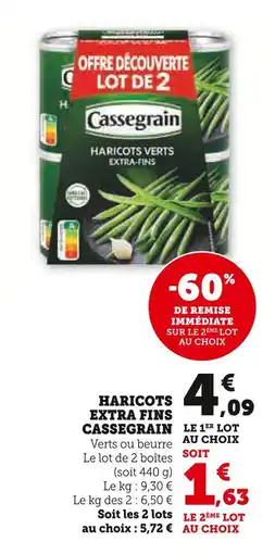 U Express Cassegrain haricots extra fins offre