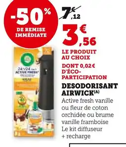 U Express Airwick désodorisant offre