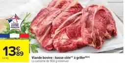 Carrefour Market Viande bovine: basse côte à griller offre