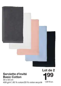 Zeeman Serviette d'invité Basic Cotton offre