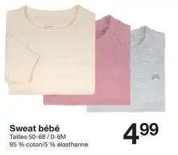 Zeeman Sweat bébé offre