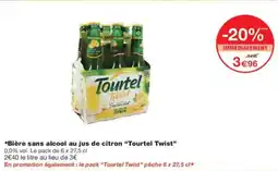 Monoprix TOURTEL TWIST Bière sans alcool au jus de citron offre