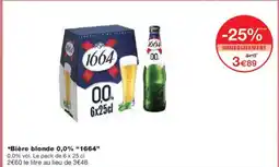 Monoprix 1664 Bière blonde 0,0% offre