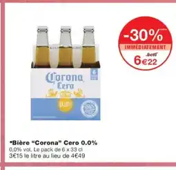 Monoprix CORONA Bière Cero 0.0% offre