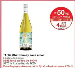 Monoprix ARTI Chardonnay sans alcool offre