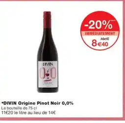 Monoprix DIVIN Origine Pinot Noir 0,0% offre