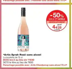 Monoprix ARTIS Syrah Rosé sans alcool offre