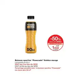 Monoprix POWERADE Boisson sportive Golden mango offre