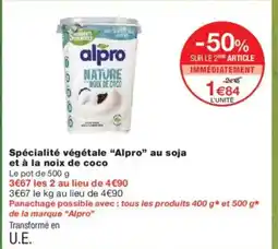 Monoprix ALPRO Spécialité végétale au soja et à la noix de coco offre
