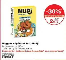Monoprix NUDJ Nuggets végétales Bio offre