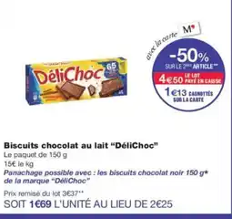 Monoprix DÉLICHOC Biscuits chocolat au lait offre