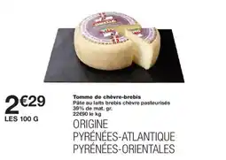 Monoprix Tomme de chèvre-brebis offre