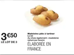 Monoprix Madeleine pâte à tartiner offre