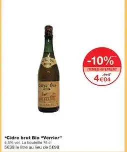Monoprix VERRIER Cidre brut Bio offre