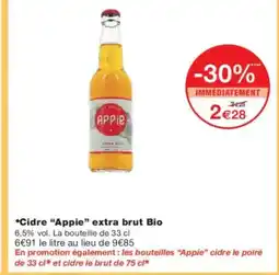 Monoprix APPLE Cidre extra brut Bio offre
