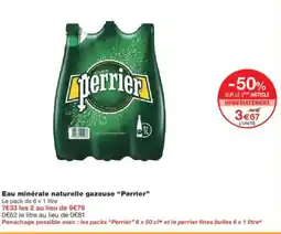 Monoprix PERRIER Eau minérale naturelle gazeuse offre
