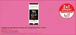 Monoprix LINDT Tablette de chocolat noir intense 70% cacao Excellence offre