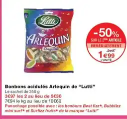 Monoprix LUTTI Bonbons acidulés Arlequin offre