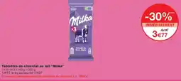 Monoprix MILKA Tablettes de chocolat au lait offre
